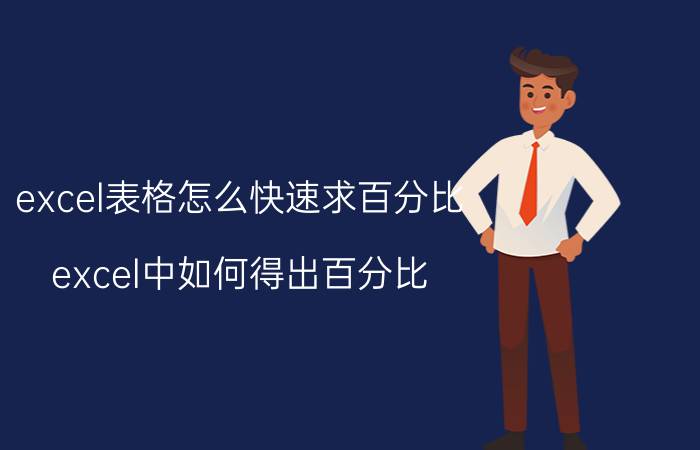 excel表格怎么快速求百分比 excel中如何得出百分比？